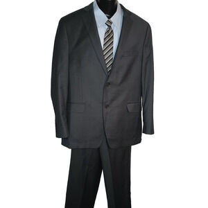 ALFANI Men's Grey Slim Fit 100% Wool Suit Jacket & Pants Size 44R M007